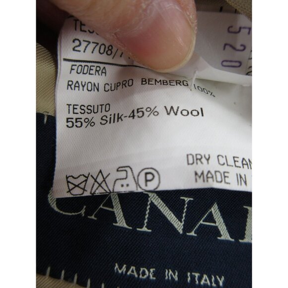 Canali Sport Coat 42 L Blazer Silk Wool Jacket Windowpane Tweed IT 52 - Picture 12 of 15